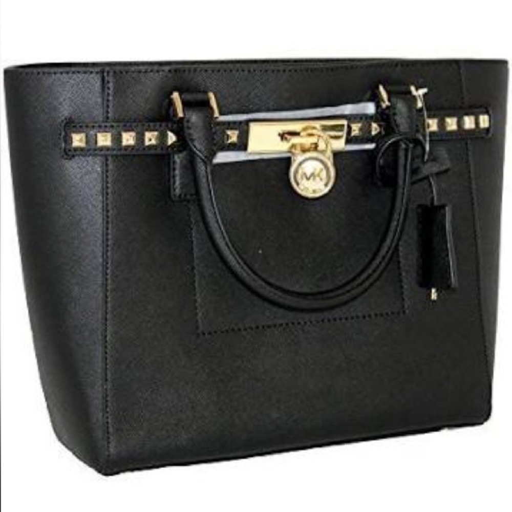 Michael Kors Leather Hamilton Traveler Large Studded Tote